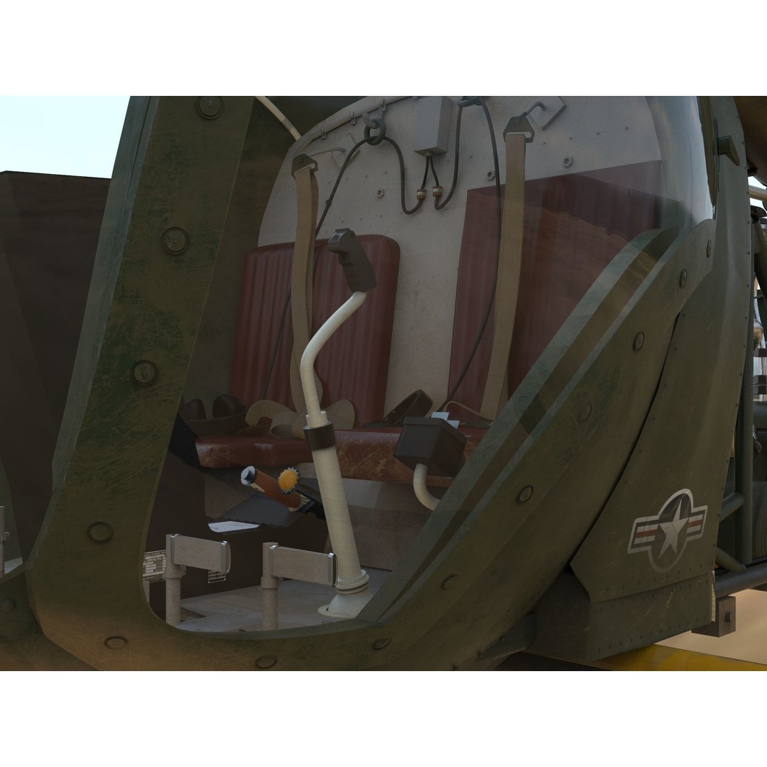 Bell 47G Helicopter 3D Model – Detailed Aircraft Asset, FBX - View 14