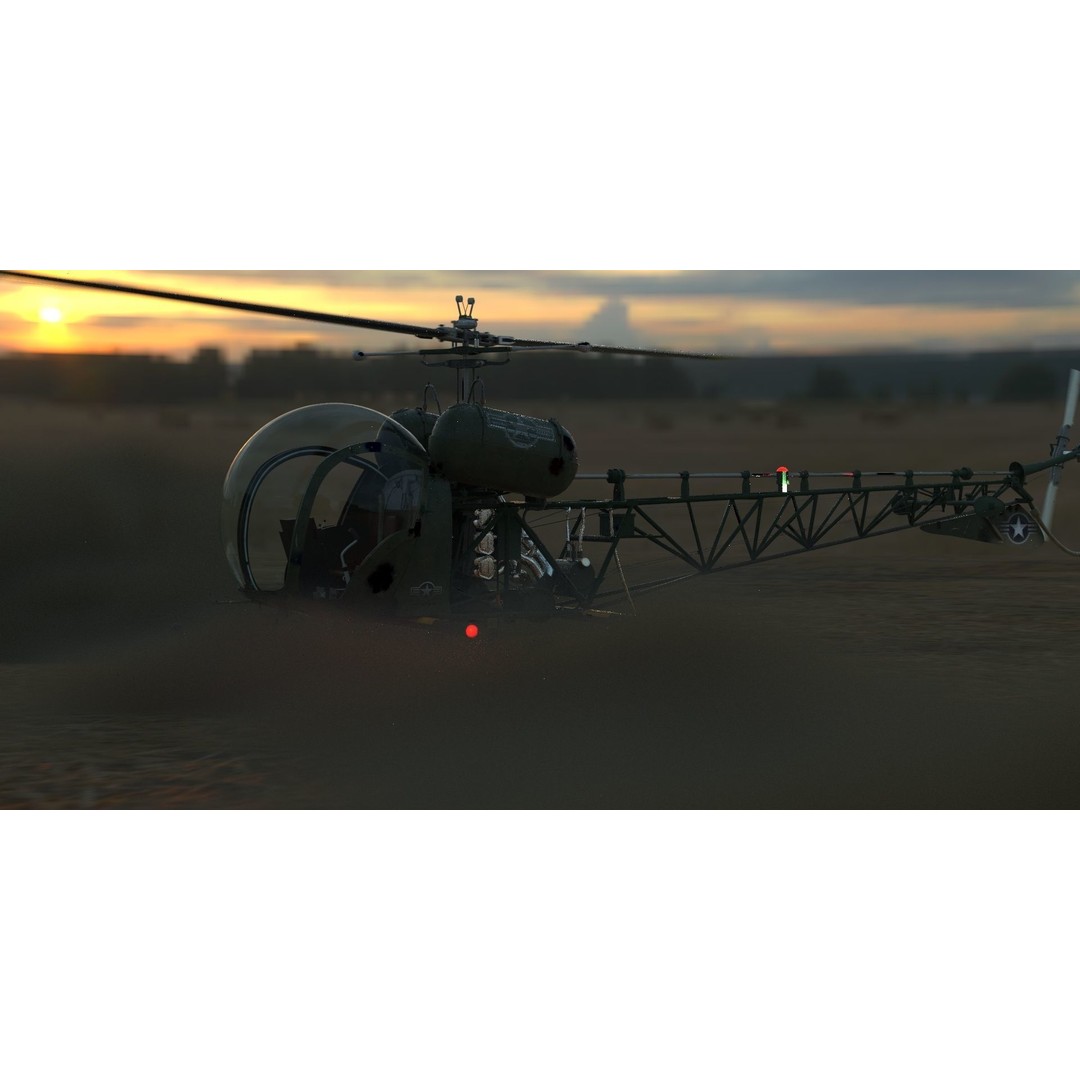 Bell 47G Helicopter 3D Model – Detailed Aircraft Asset, FBX - View 15