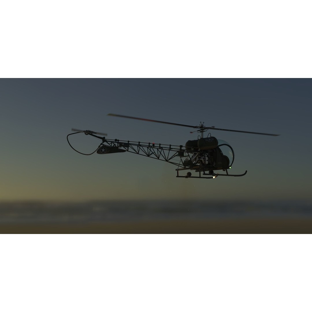 Bell 47G Helicopter 3D Model – Detailed Aircraft Asset, FBX - View 16