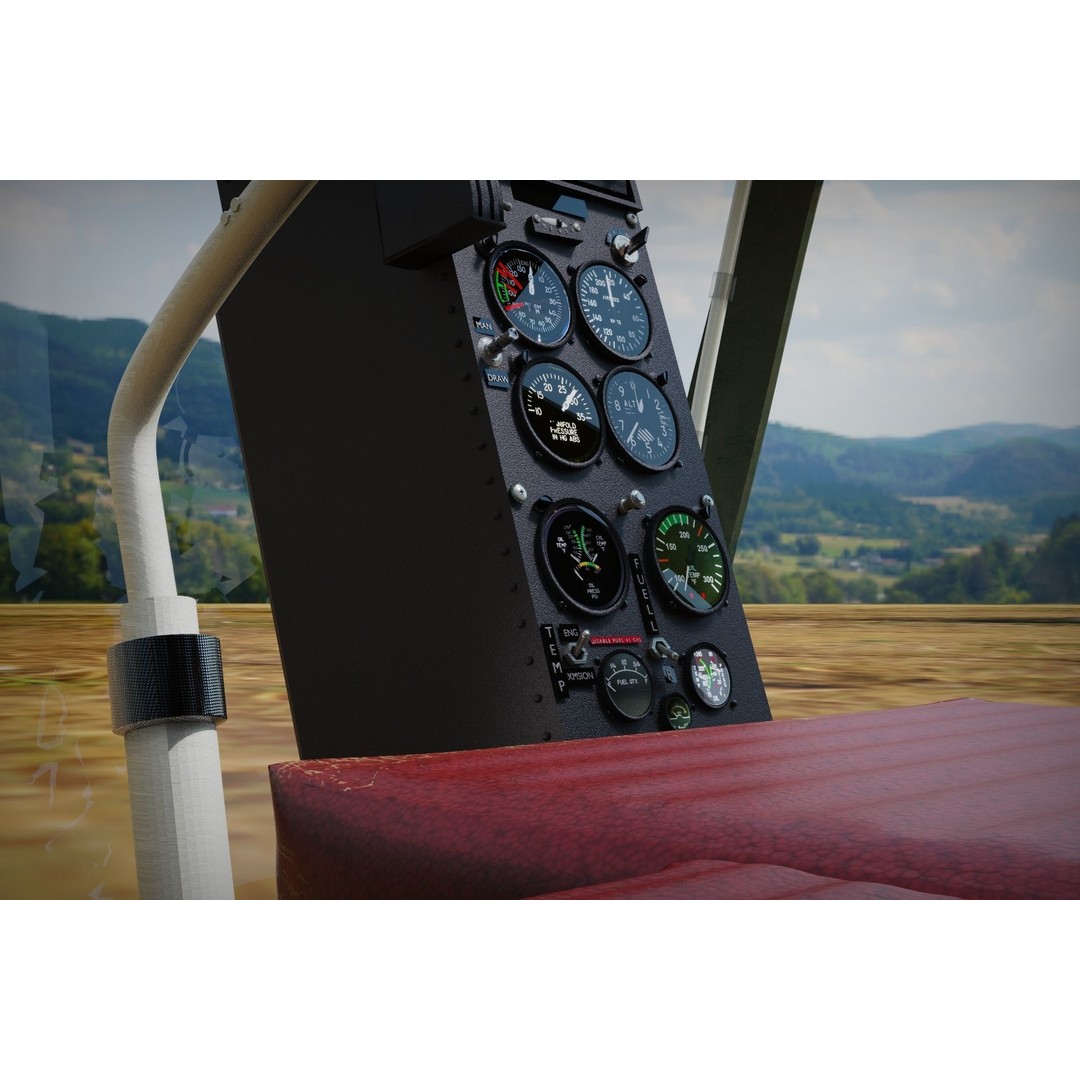 Bell 47G Helicopter 3D Model – Detailed Aircraft Asset, FBX - View 18