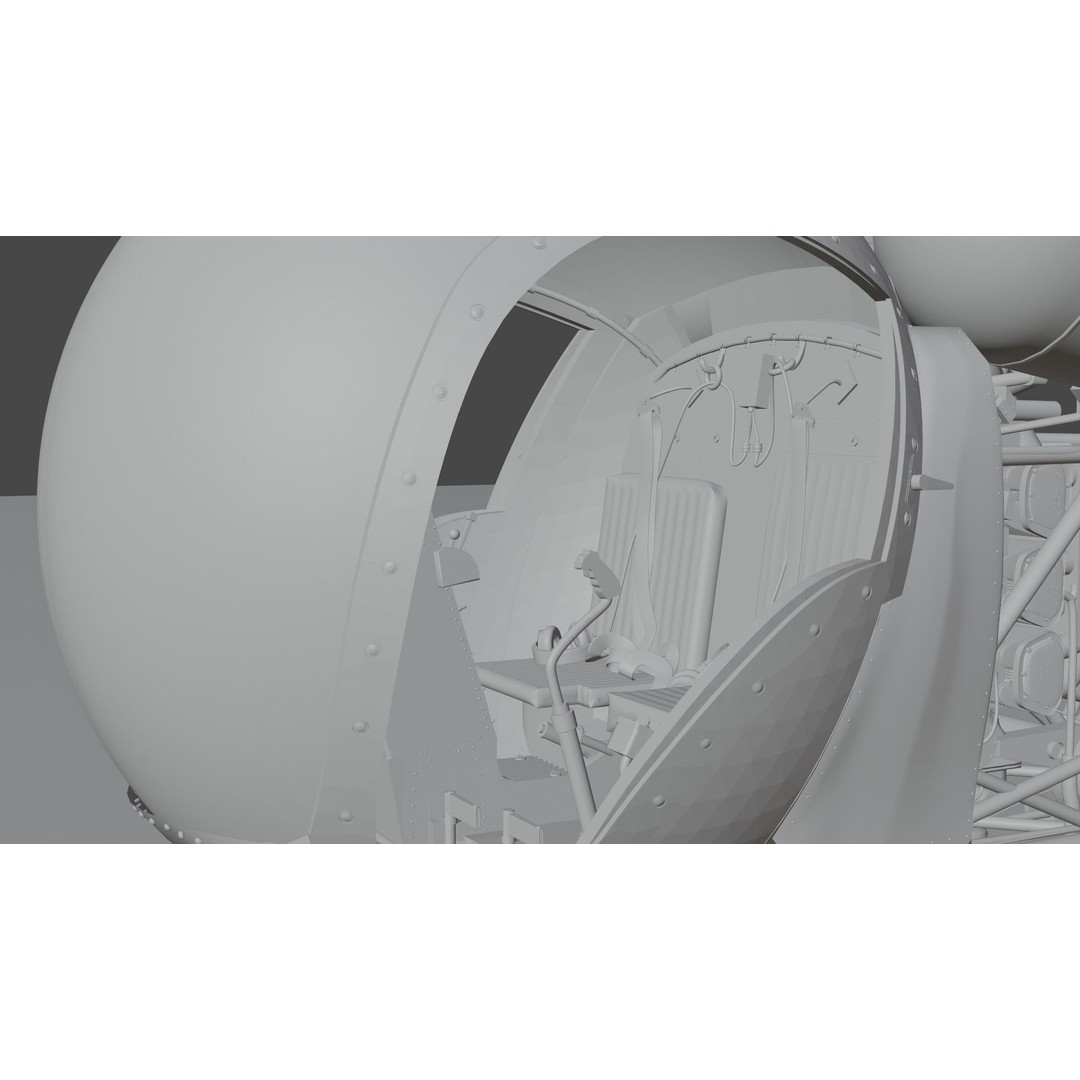 Bell 47G Helicopter 3D Model – Detailed Aircraft Asset, FBX - View 6