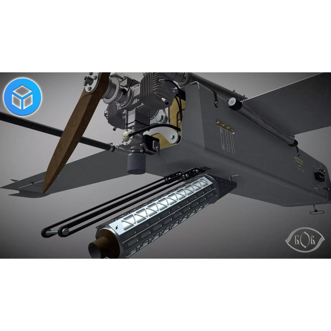 FP-1 UAV 3D Model – Detailed Ukrainian Long-Range Drone, FBX, OBJ - View 15