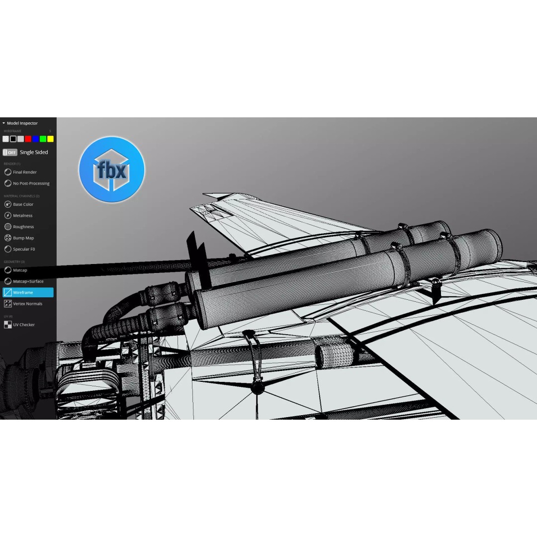 FP-1 UAV 3D Model – Detailed Ukrainian Long-Range Drone, FBX, OBJ - View 23