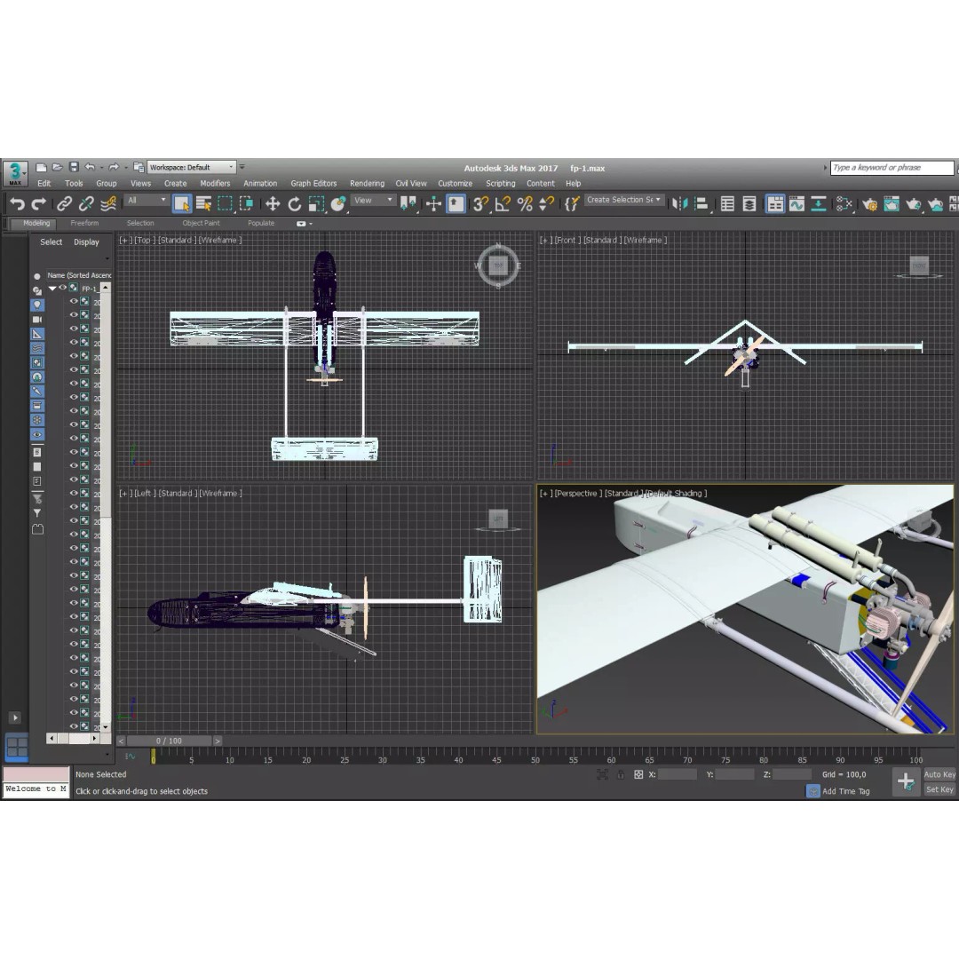 FP-1 UAV 3D Model – Detailed Ukrainian Long-Range Drone, FBX, OBJ - View 32