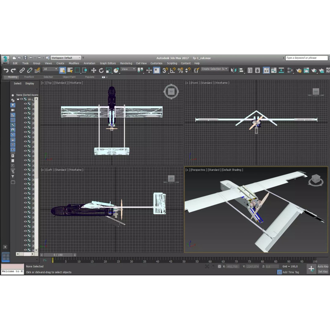 FP-1 UAV 3D Model – Detailed Ukrainian Long-Range Drone, FBX, OBJ - View 33
