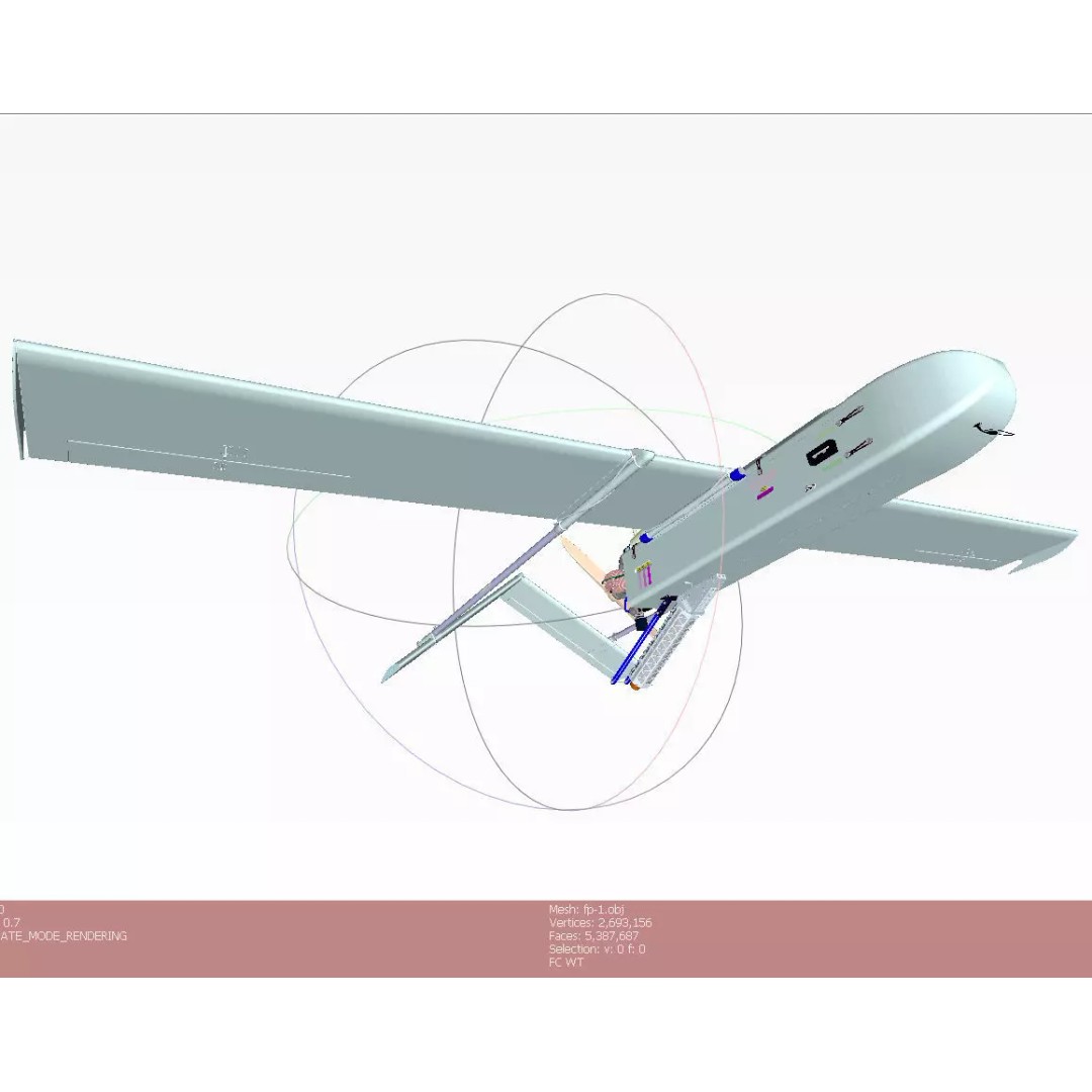 FP-1 UAV 3D Model – Detailed Ukrainian Long-Range Drone, FBX, OBJ - View 34