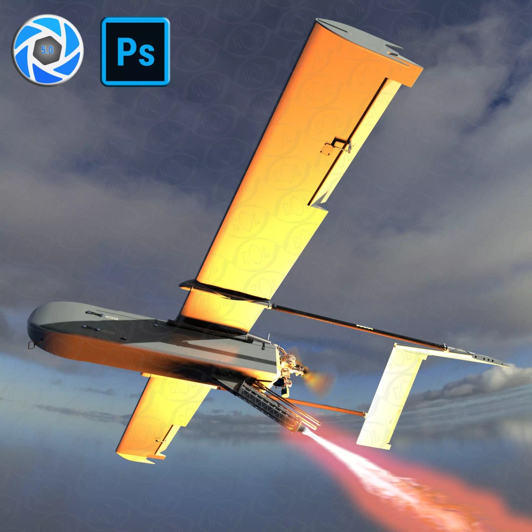 FP-1 UAV 3D Model – Detailed Ukrainian Long-Range Drone, FBX, OBJ - View 5