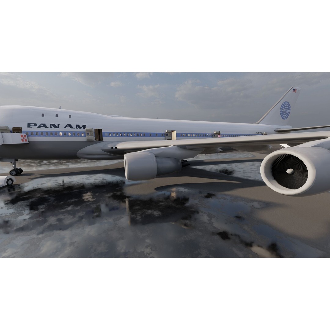 1970s Boeing 707 and 747 3D Model – Textured Aircraft for Lumion - View 10