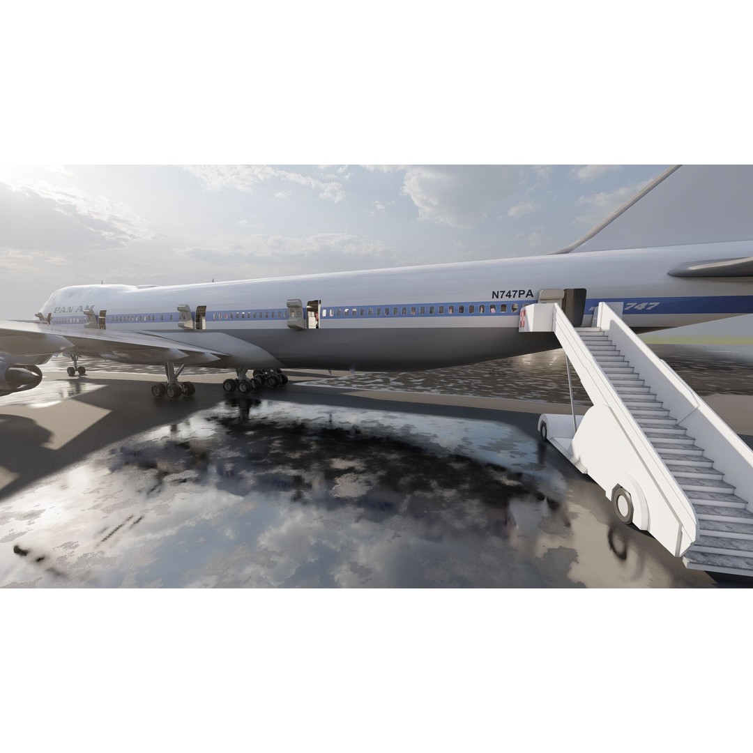 1970s Boeing 707 and 747 3D Model – Textured Aircraft for Lumion - View 11