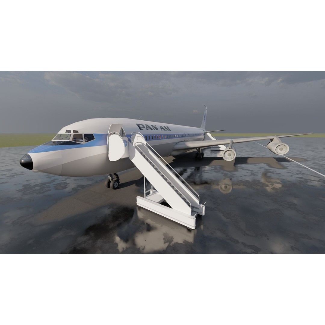 1970s Boeing 707 and 747 3D Model – Textured Aircraft for Lumion - View 16
