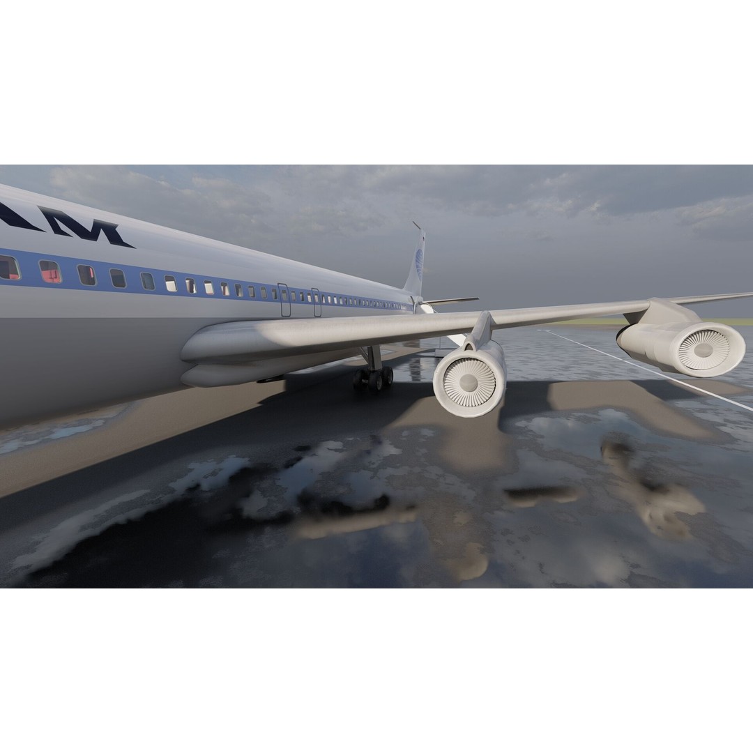 1970s Boeing 707 and 747 3D Model – Textured Aircraft for Lumion - View 17