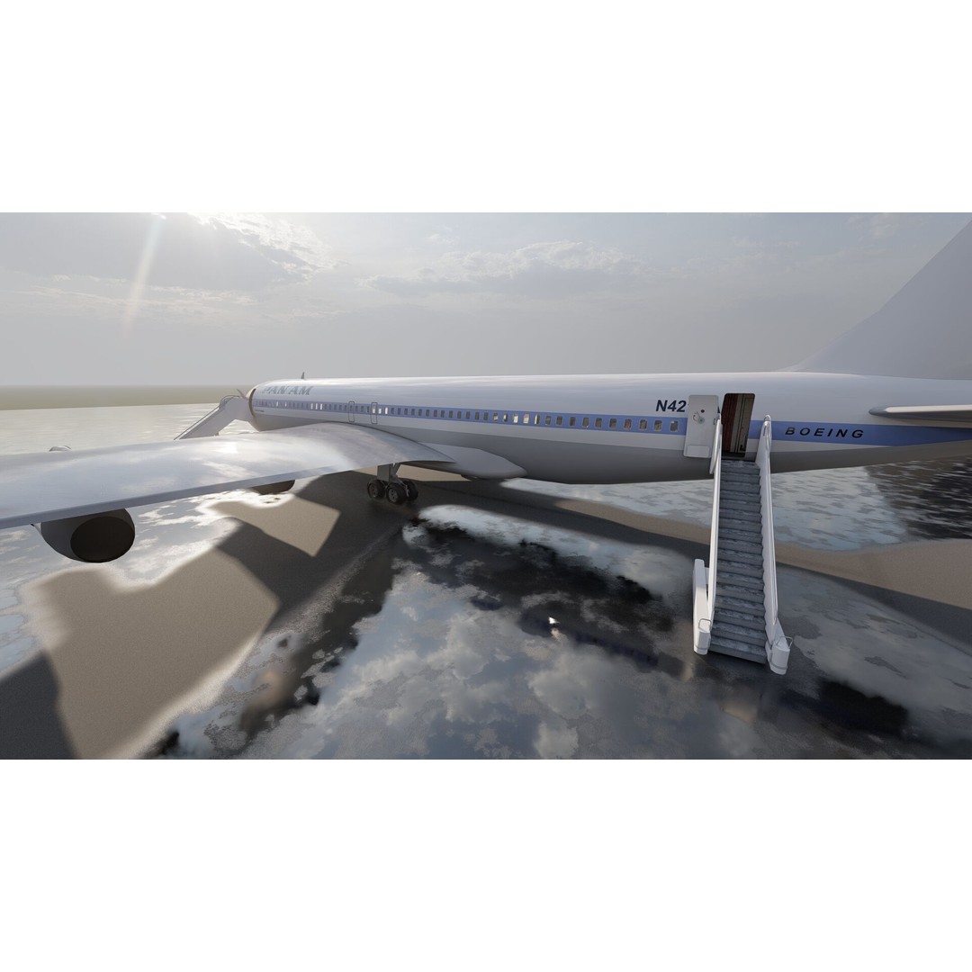 1970s Boeing 707 and 747 3D Model – Textured Aircraft for Lumion - View 18