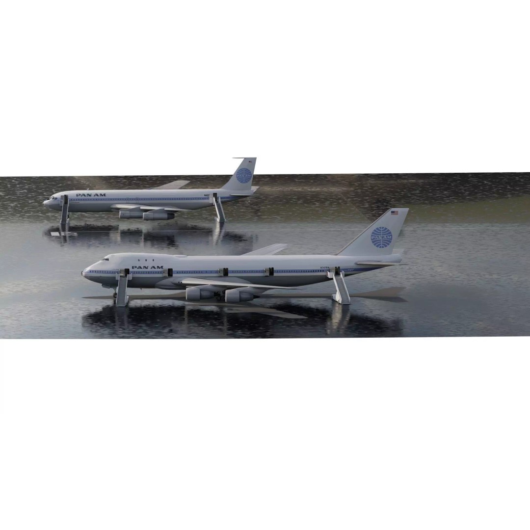 1970s Boeing 707 and 747 3D Model – Textured Aircraft for Lumion - View 2