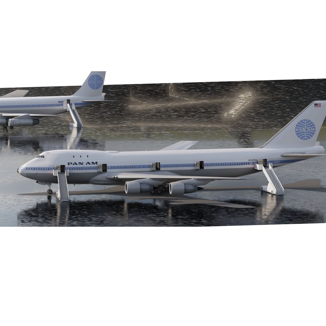 1970s Boeing 707 and 747 3D Model – Textured Aircraft for Lumion - View 4