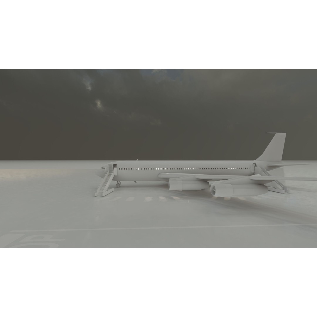 1970s Boeing 707 and 747 3D Model – Textured Aircraft for Lumion - View 40