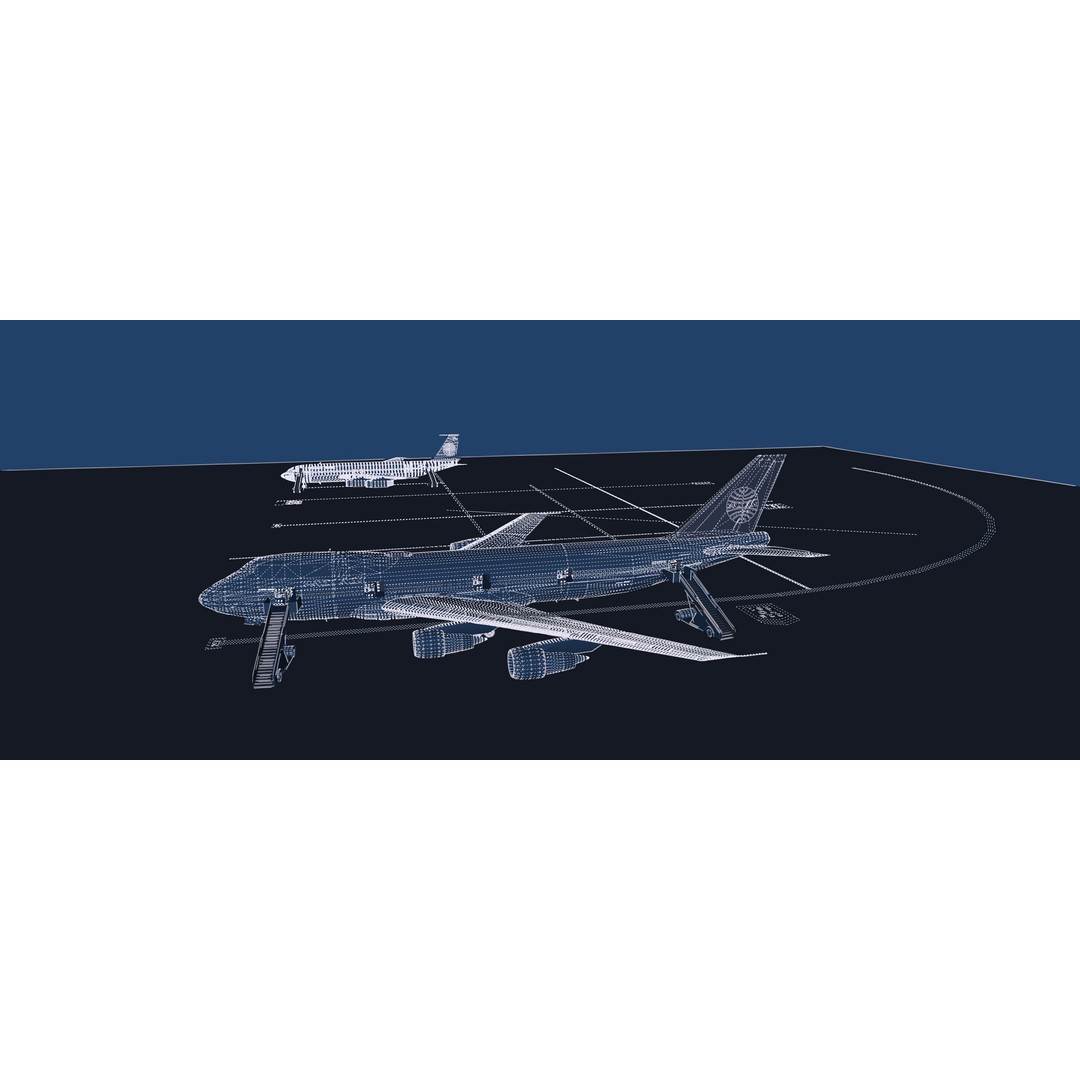 1970s Boeing 707 and 747 3D Model – Textured Aircraft for Lumion - View 45