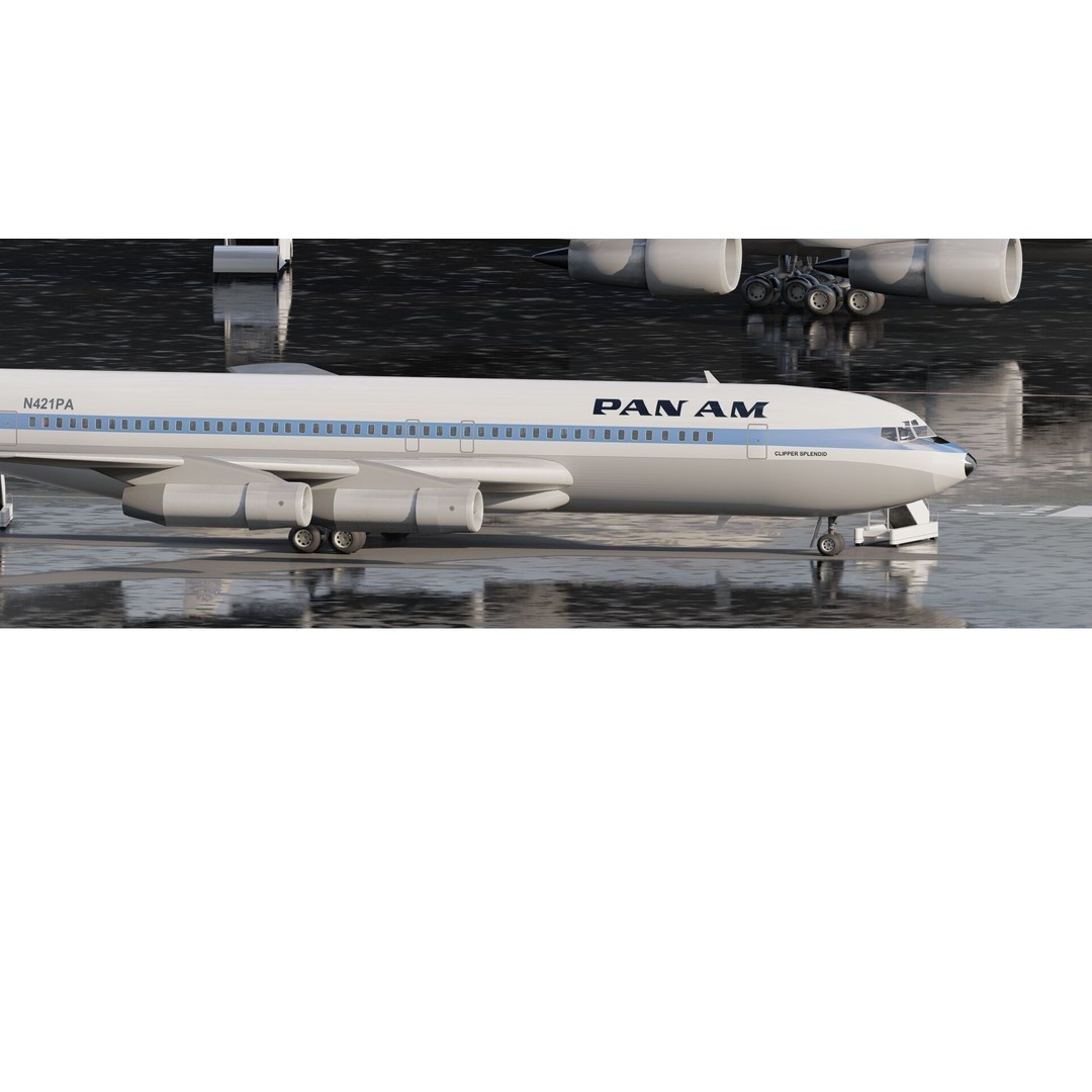 1970s Boeing 707 and 747 3D Model – Textured Aircraft for Lumion - View 5