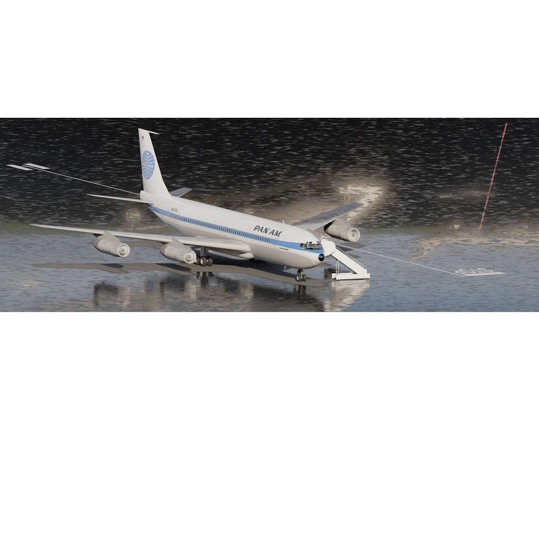 1970s Boeing 707 and 747 3D Model – Textured Aircraft for Lumion - View 6