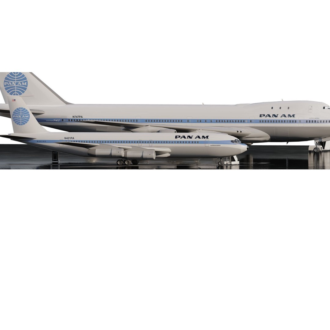 1970s Boeing 707 and 747 3D Model – Textured Aircraft for Lumion - View 7