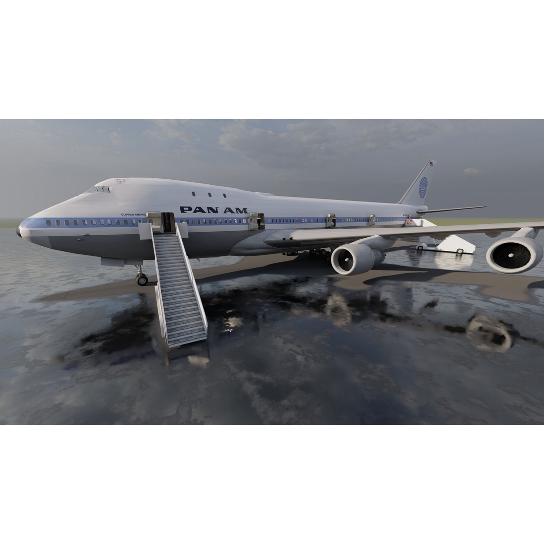 1970s Boeing 707 and 747 3D Model – Textured Aircraft for Lumion - View 9