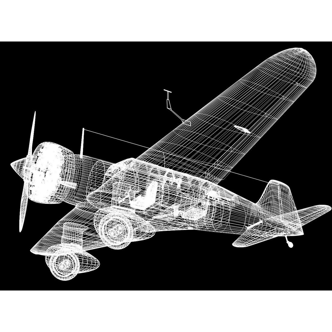 Mitsubishi Ki15 Babs 3D Model – Historic Aircraft, High Poly, FBX