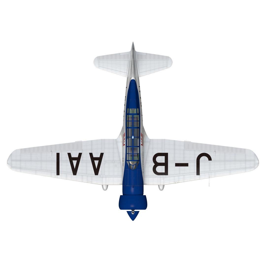 Mitsubishi Ki15 Babs 3D Model – Historic Aircraft, High Poly, FBX - View 12