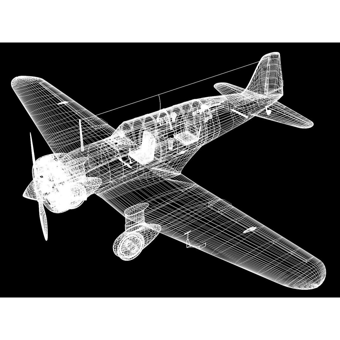 Mitsubishi Ki15 Babs 3D Model – Historic Aircraft, High Poly, FBX - View 14