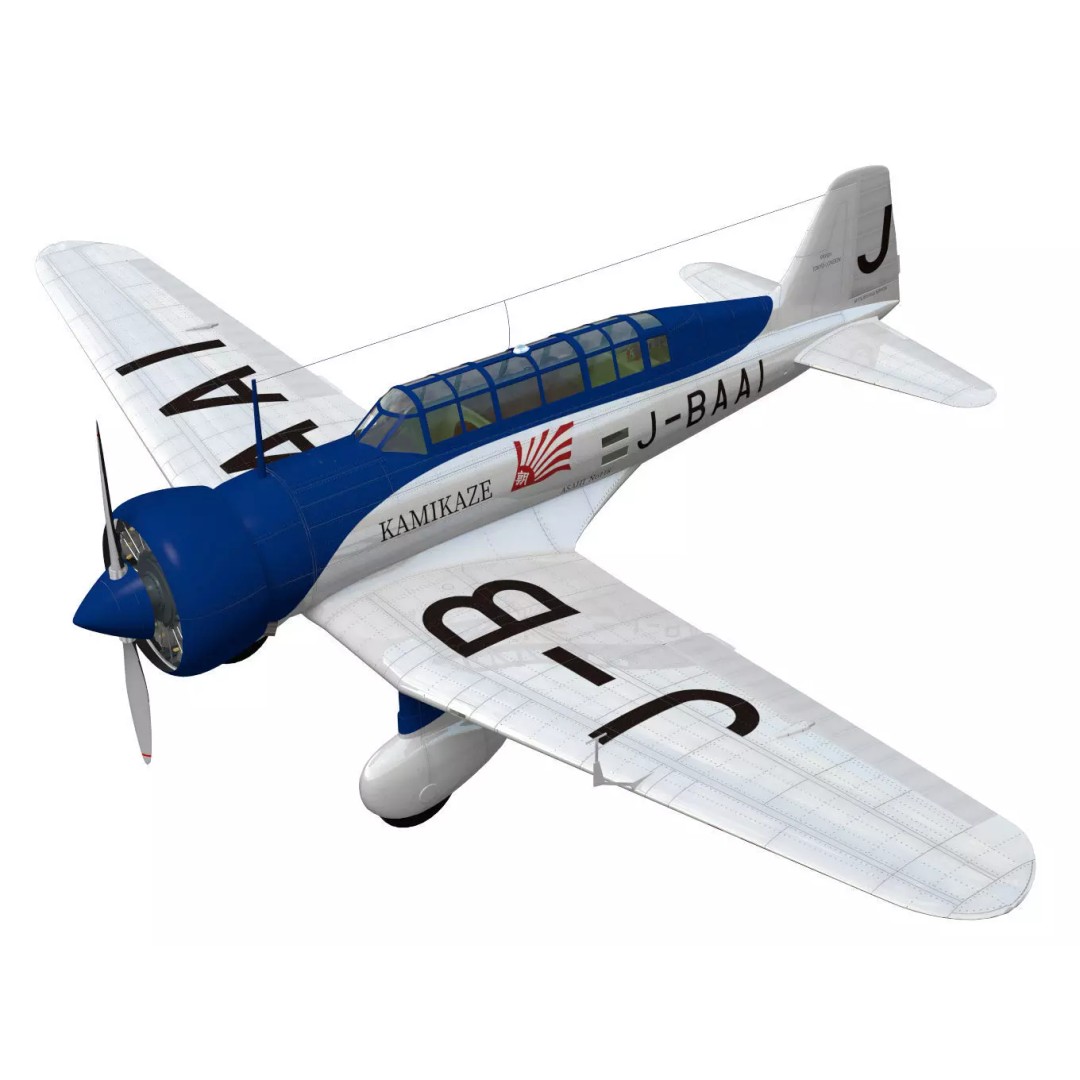 Mitsubishi Ki15 Babs 3D Model – Historic Aircraft, High Poly, FBX - View 2