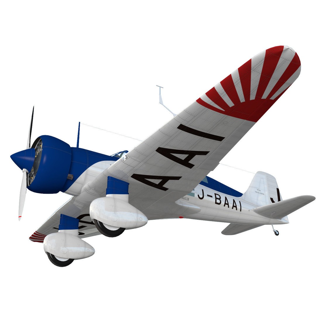 Mitsubishi Ki15 Babs 3D Model – Historic Aircraft, High Poly, FBX - View 5