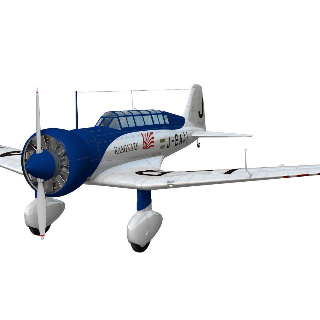 Mitsubishi Ki15 Babs 3D Model – Historic Aircraft, High Poly, FBX - View 7