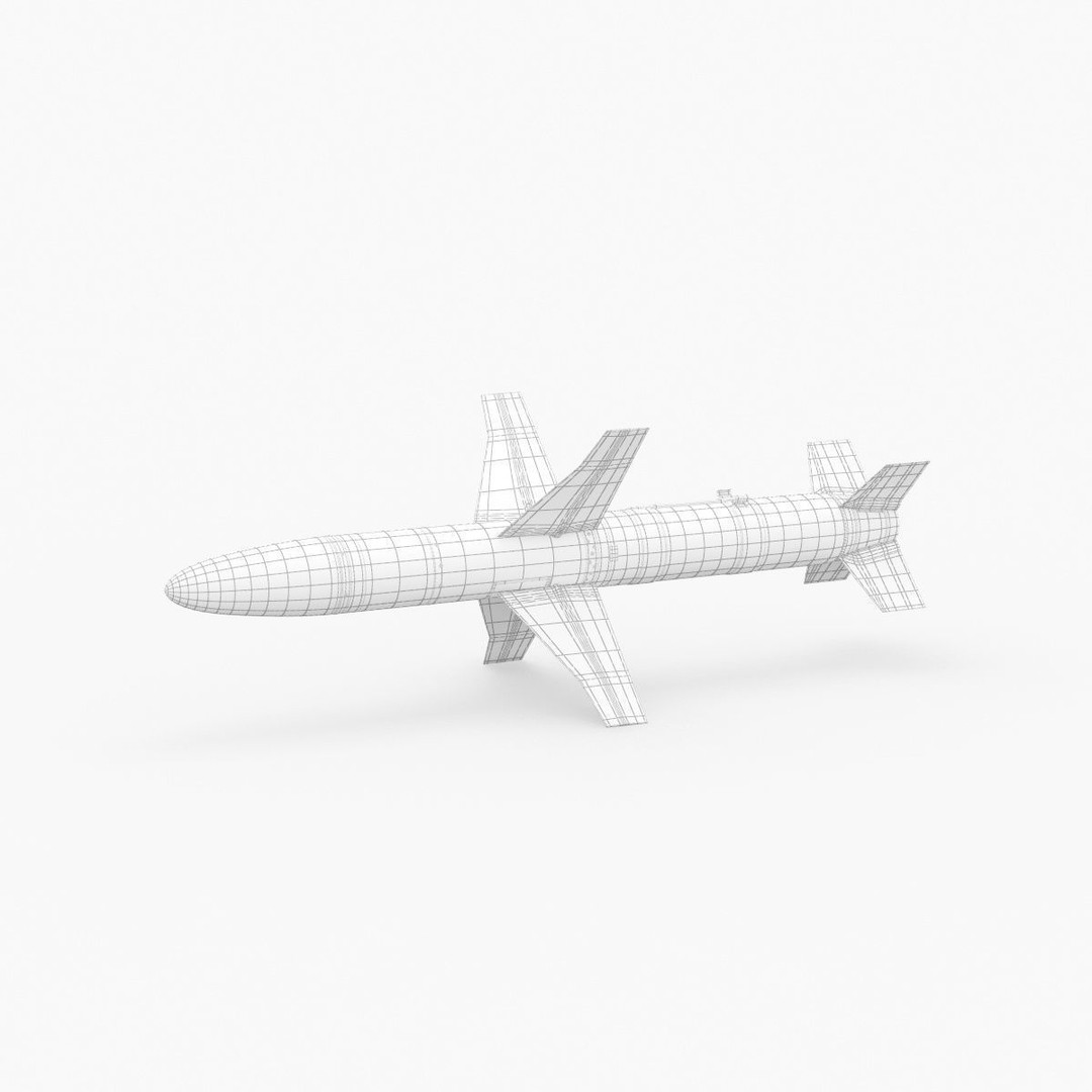 AGM-88E HARM 3D Model – High Poly Military Missile, FBX, PBR