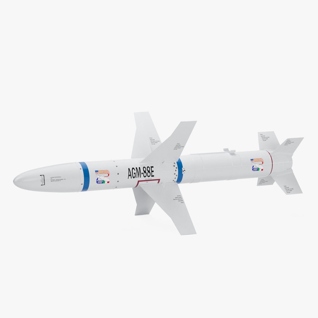 AGM-88E HARM 3D Model – High Poly Military Missile, FBX, PBR - View 10
