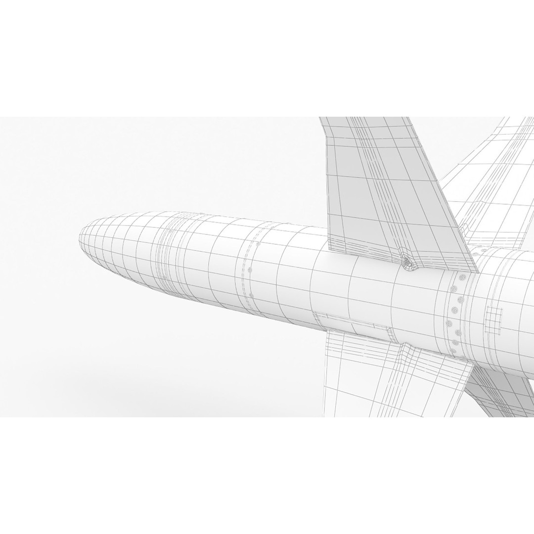 AGM-88E HARM 3D Model – High Poly Military Missile, FBX, PBR - View 14