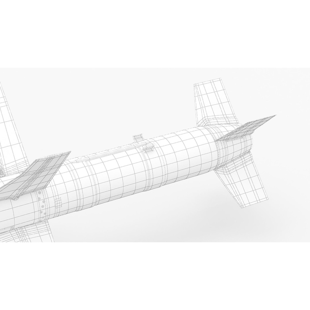 AGM-88E HARM 3D Model – High Poly Military Missile, FBX, PBR - View 16