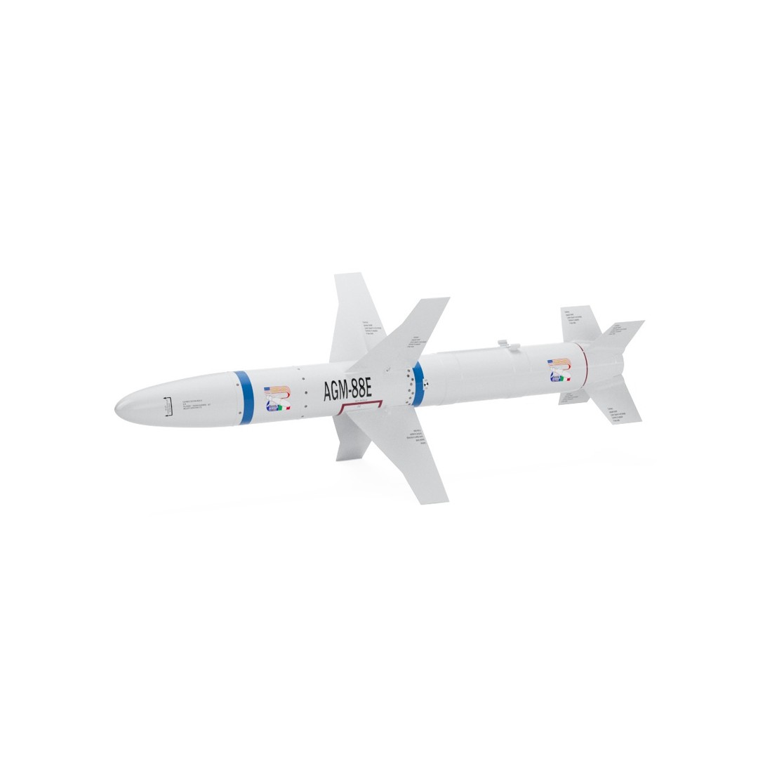 AGM-88E HARM 3D Model – High Poly Military Missile, FBX, PBR - View 17