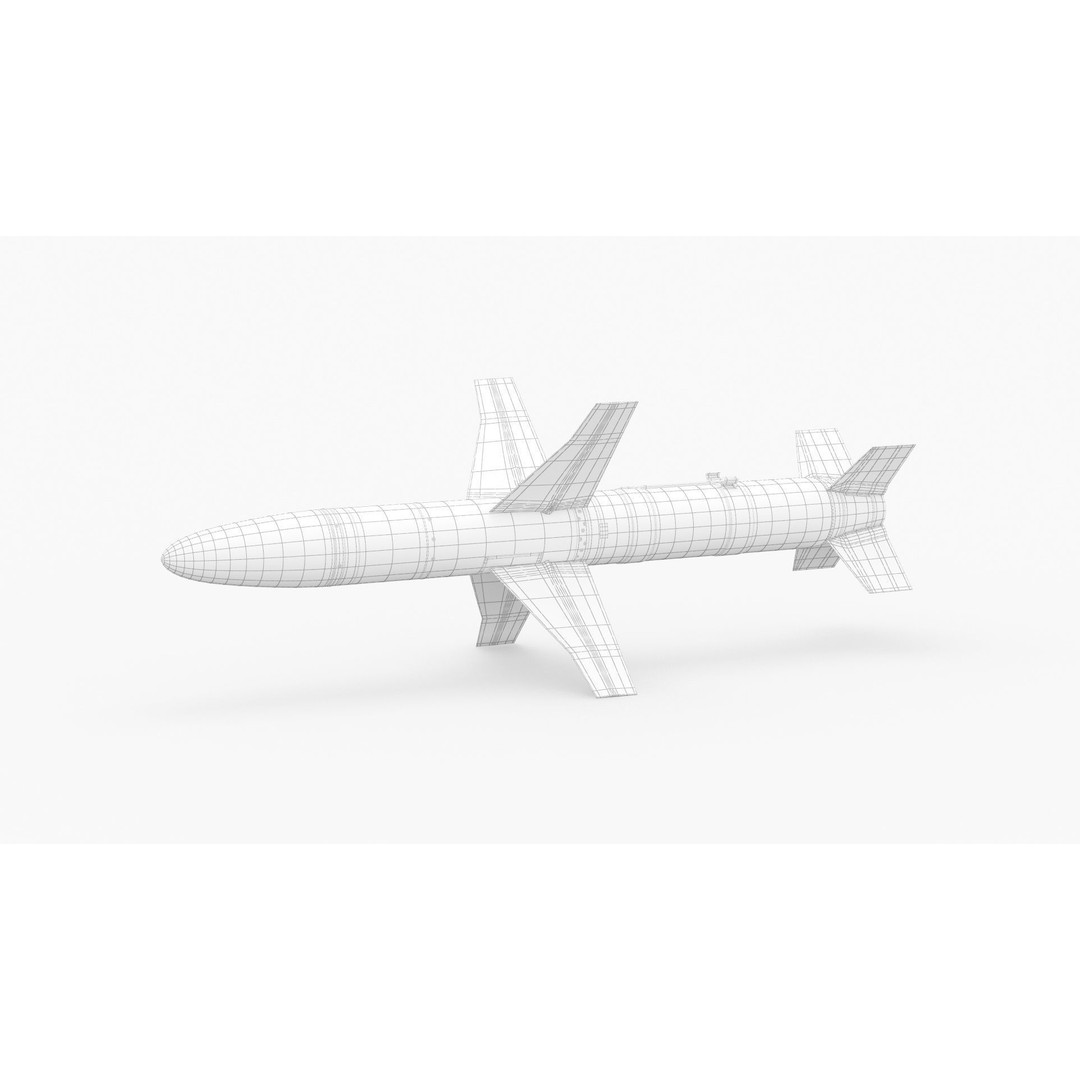 AGM-88E HARM 3D Model – High Poly Military Missile, FBX, PBR - View 4