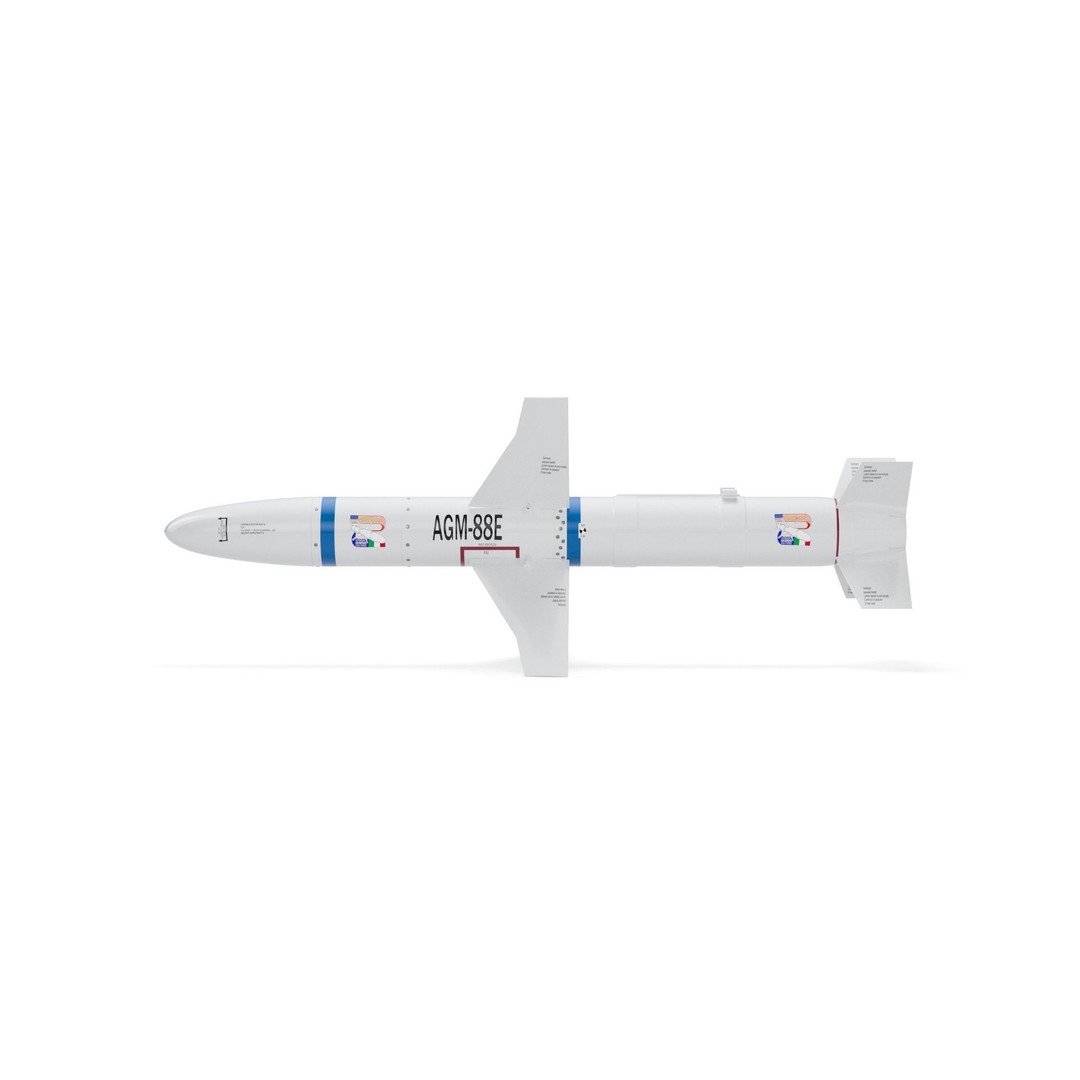 AGM-88E HARM 3D Model – High Poly Military Missile, FBX, PBR - View 5