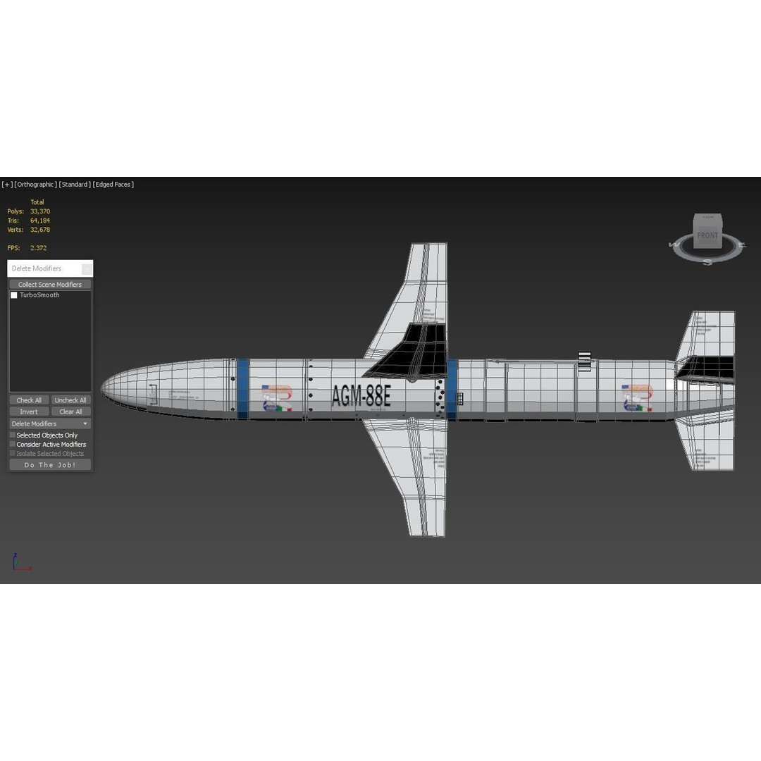 AGM-88E HARM 3D Model – High Poly Military Missile, FBX, PBR - View 8