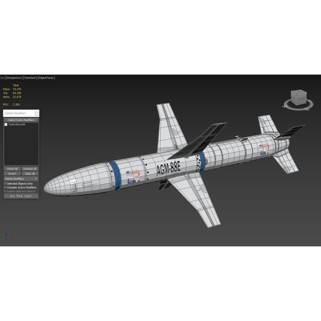 AGM-88E HARM 3D Model – High Poly Military Missile, FBX, PBR - View 9