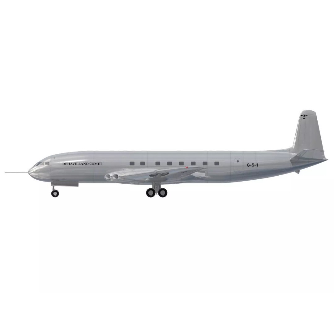 de Havilland DH106 Comet MkI 3D Model – High Poly Aircraft, FBX - View 13