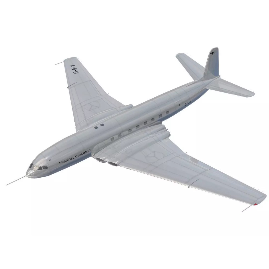 de Havilland DH106 Comet MkI 3D Model – High Poly Aircraft, FBX - View 2