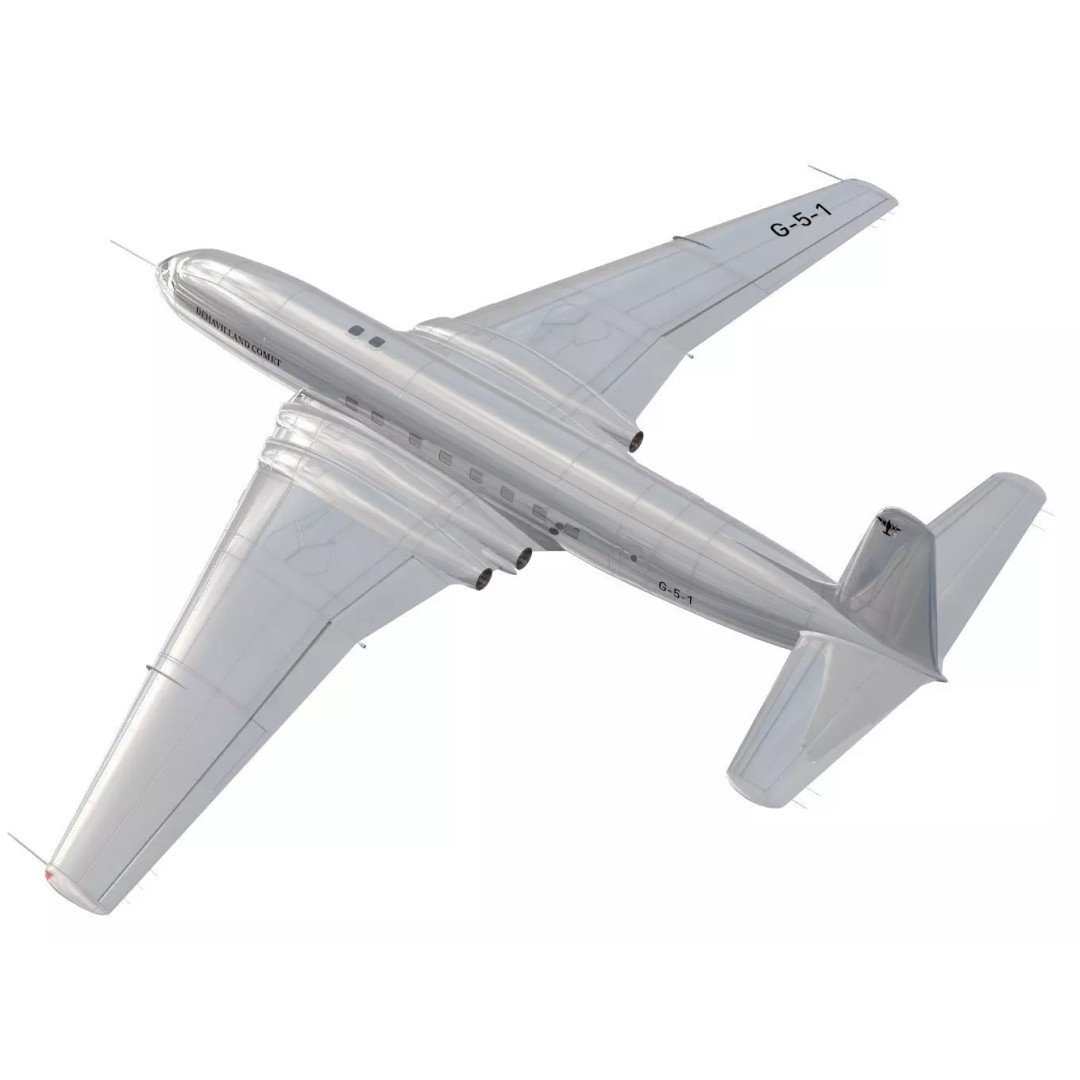 de Havilland DH106 Comet MkI 3D Model – High Poly Aircraft, FBX - View 3