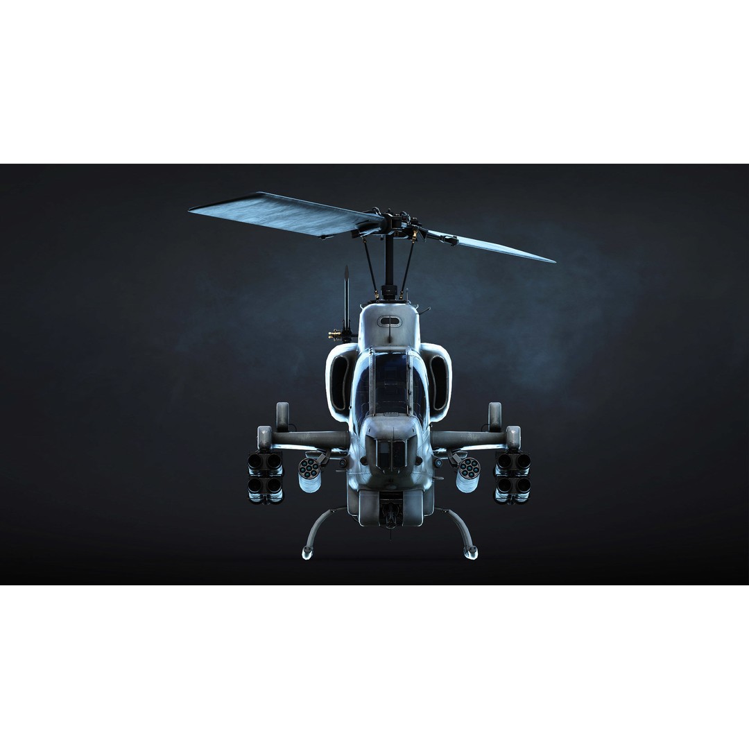 AH-1W Super Cobra 3D Model – Low Poly Game Asset, FBX, PBR - View 12