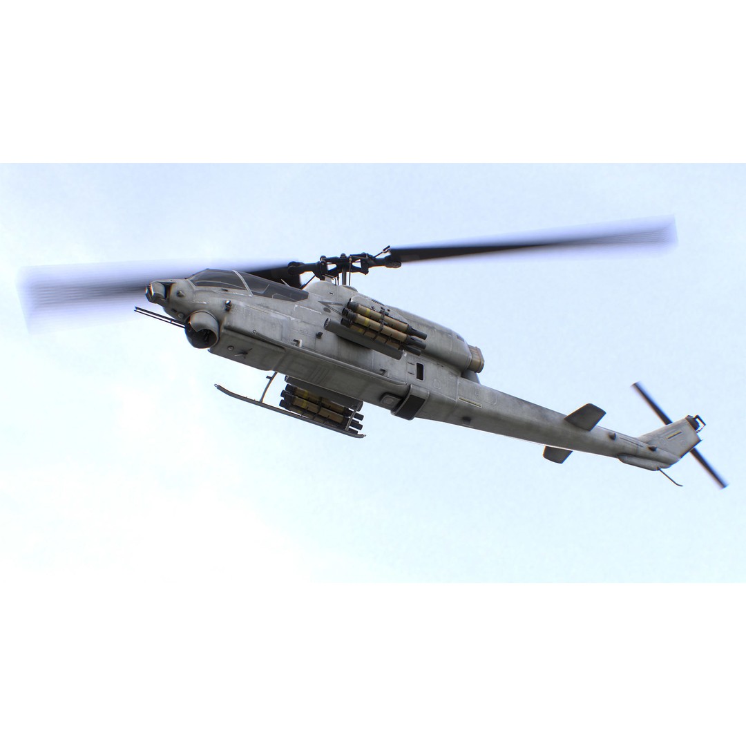 AH-1W Super Cobra 3D Model – Low Poly Game Asset, FBX, PBR - View 13