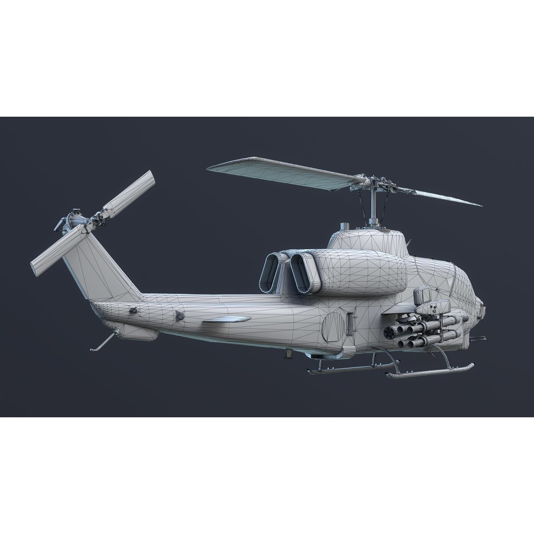 AH-1W Super Cobra 3D Model – Low Poly Game Asset, FBX, PBR - View 15