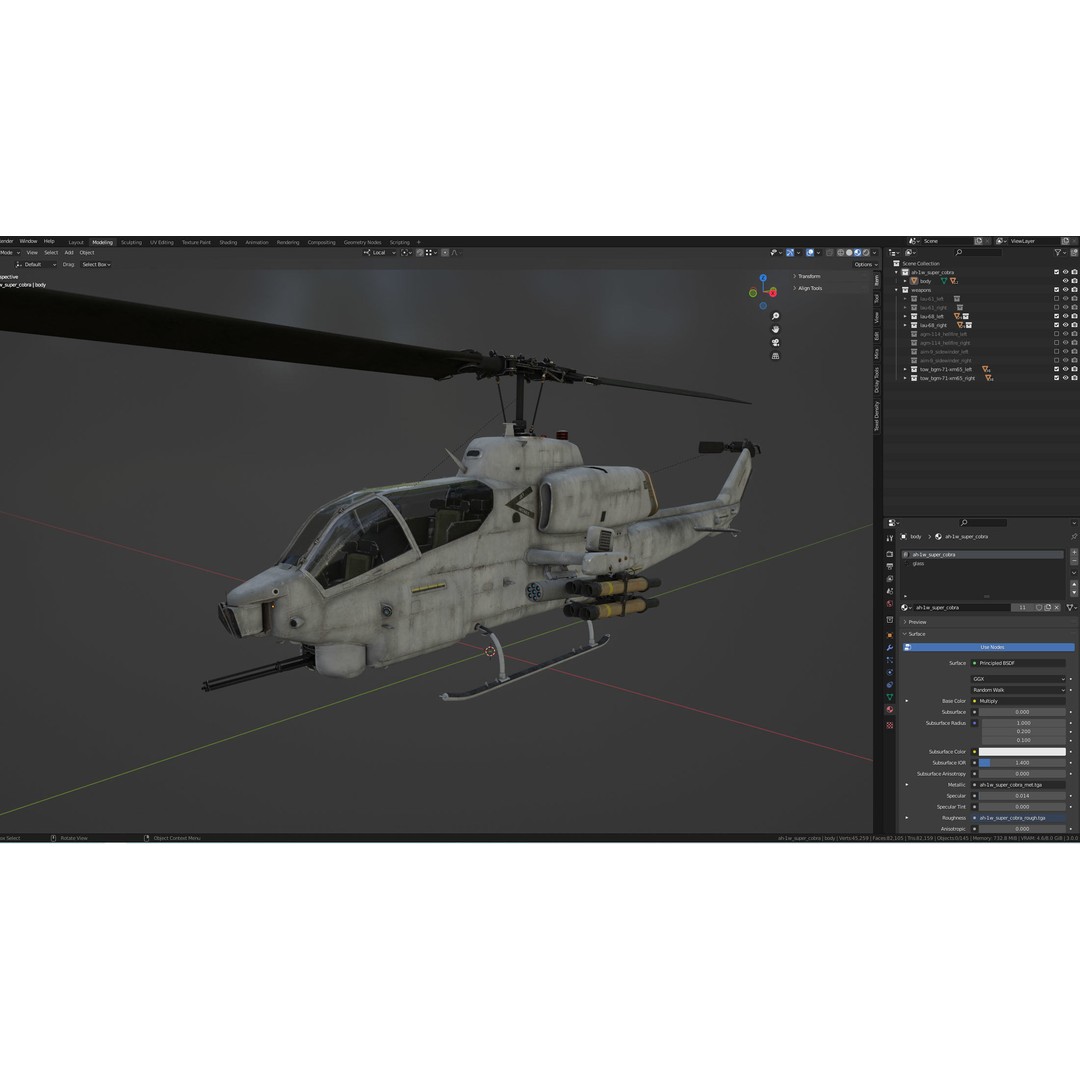 AH-1W Super Cobra 3D Model – Low Poly Game Asset, FBX, PBR - View 16