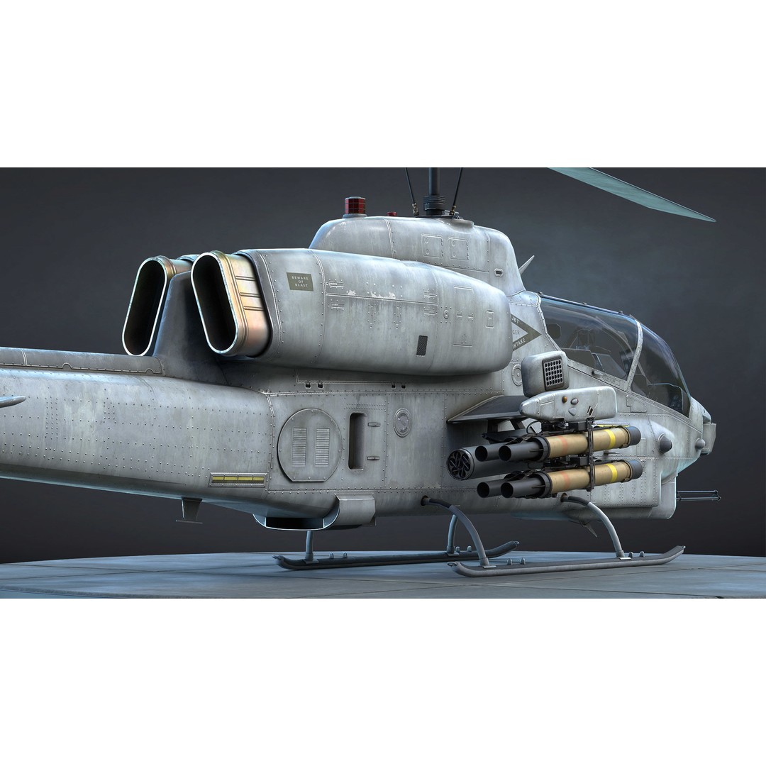 AH-1W Super Cobra 3D Model – Low Poly Game Asset, FBX, PBR - View 8