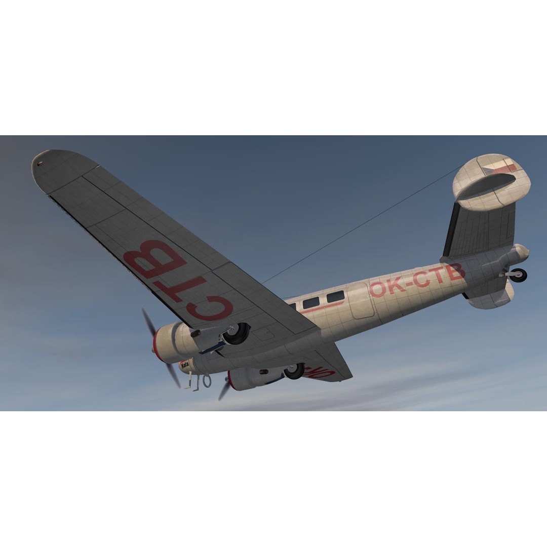 Lockheed L-10 Electra 3D Model – Historic Aircraft, FBX, OBJ, Game Ready