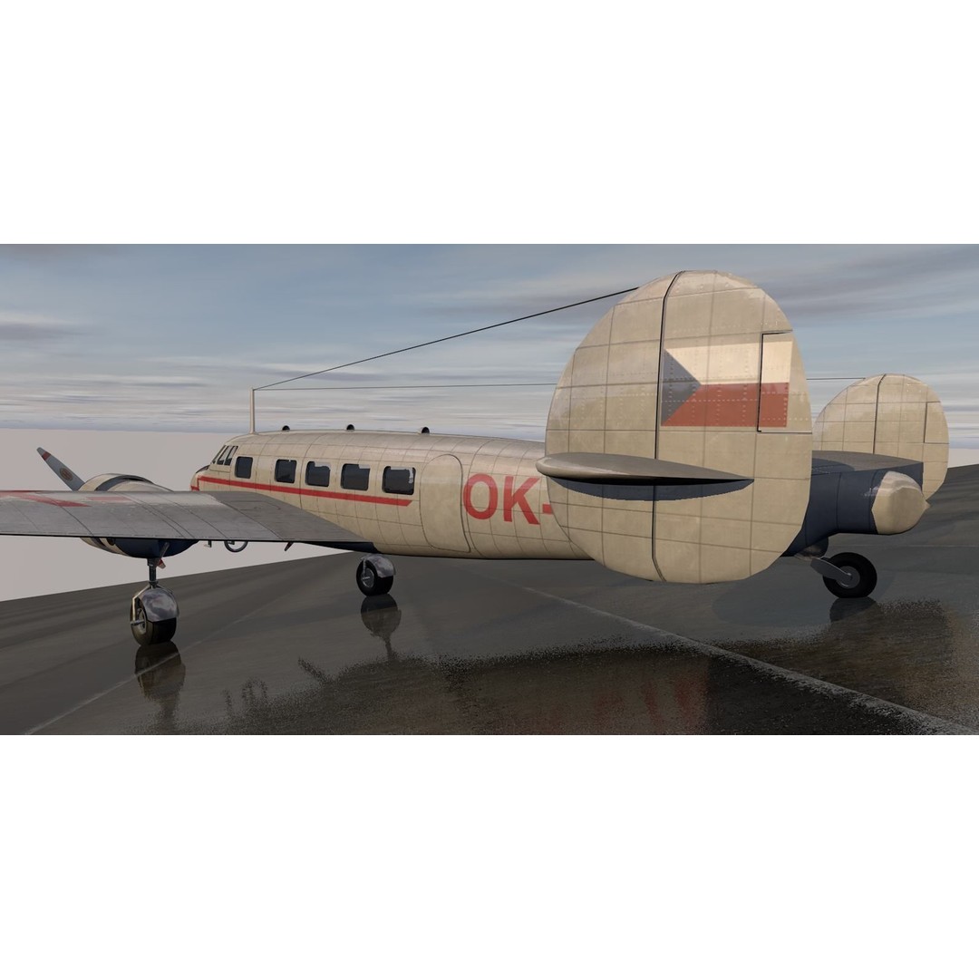 Lockheed L-10 Electra 3D Model – Historic Aircraft, FBX, OBJ, Game Ready - View 12