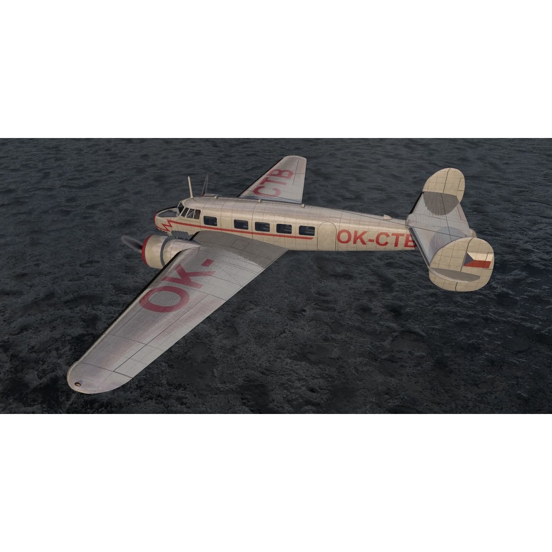 Lockheed L-10 Electra 3D Model – Historic Aircraft, FBX, OBJ, Game Ready - View 15